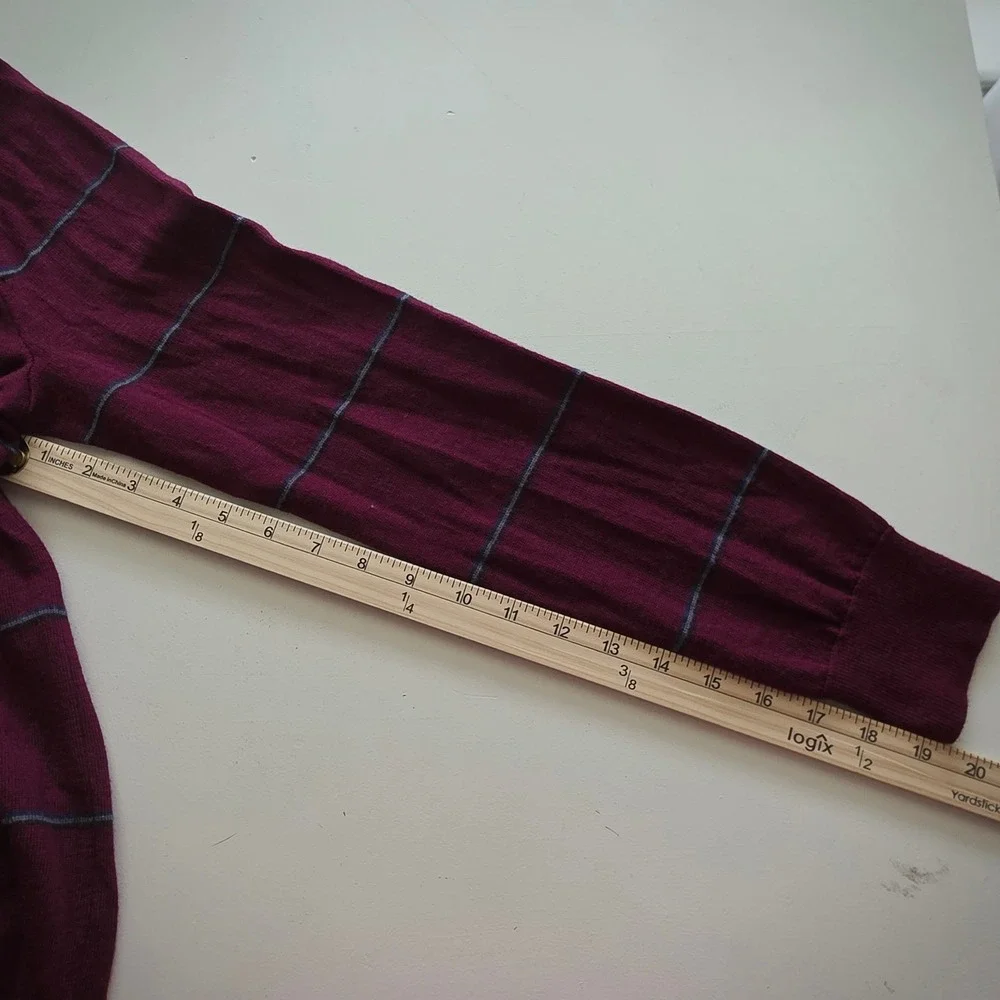 Banana Republic V-Neck Men's Sweater Burgundy 100% Merino Wool Autumn Fall Work